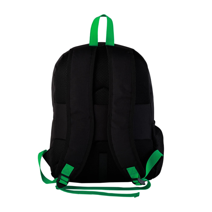 Minecraft Creeper mochila americana, adaptable a carro. Compartimento portalaptop.