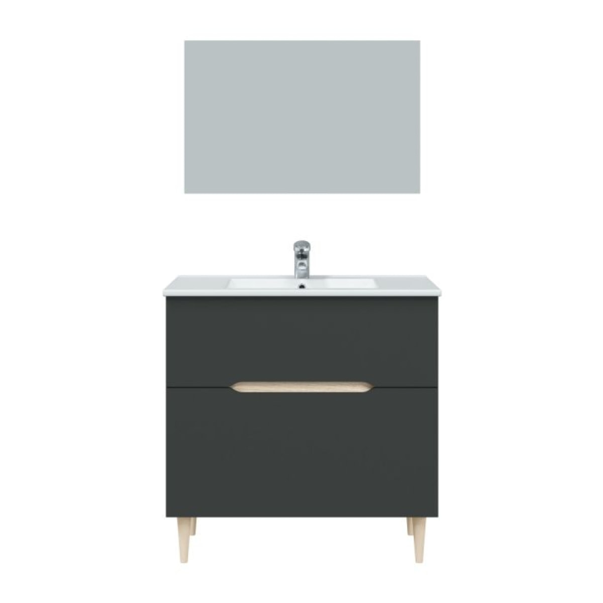 Mueble de baño Lotto 80 Antracita - Roble