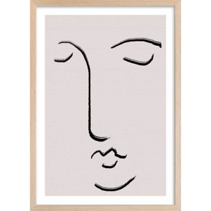 Affiche Simple Ligne No1 Affiche + cadre en bois - Chêne