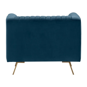Fauteuil en velours bleu foncé - Gatsby