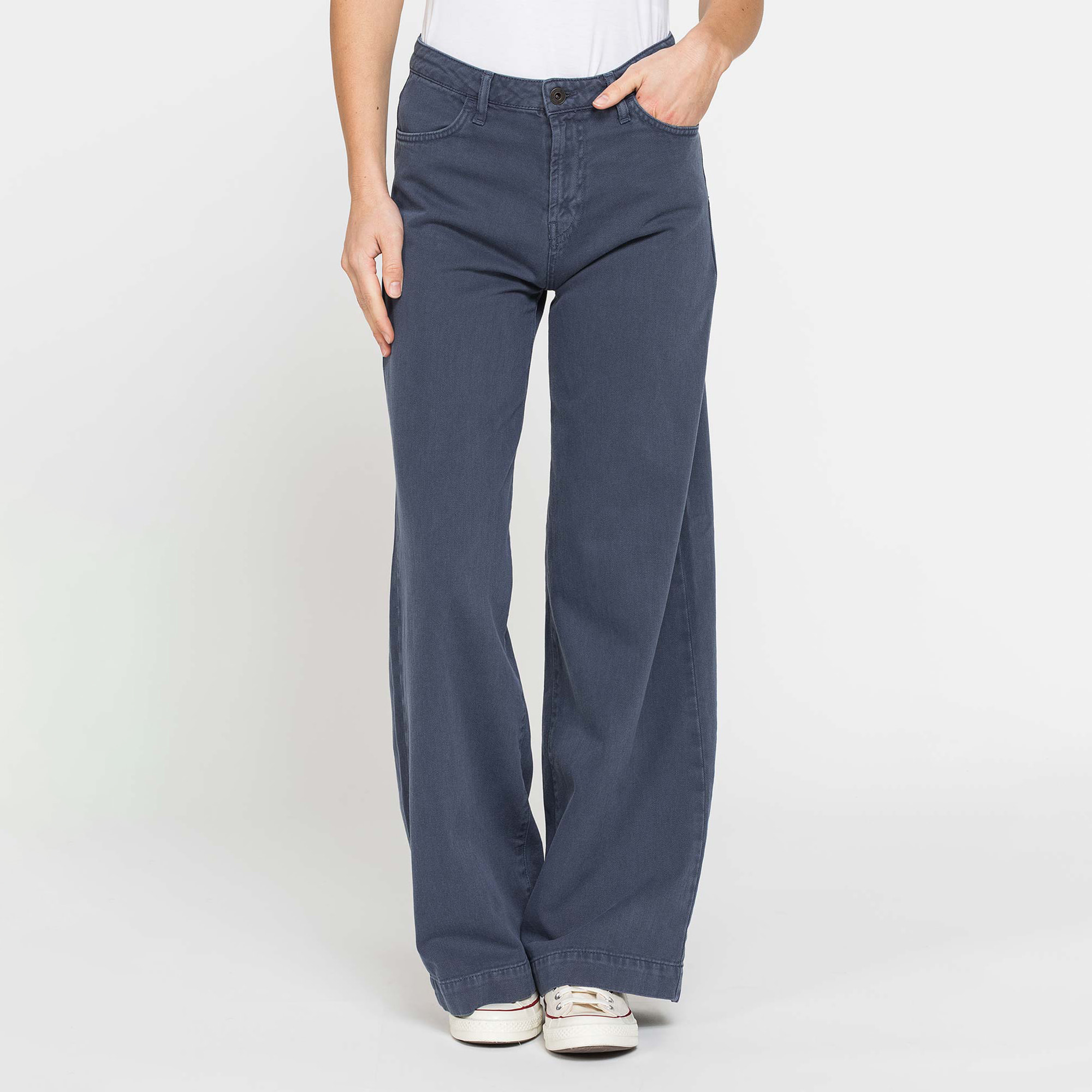 PANTALONI PALAZZO IN BULL DENIM