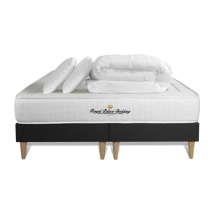 Pack matelas LANCASTER + sommiers noir + Couette + 2 oreillers
