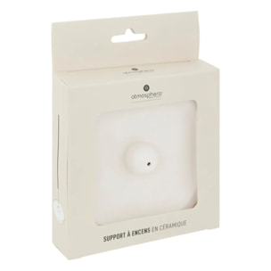 Support d encens rond "Aby" D12cm blanc