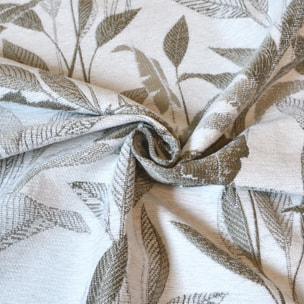 Rideau Jacquard Motif Jungle - Blanc