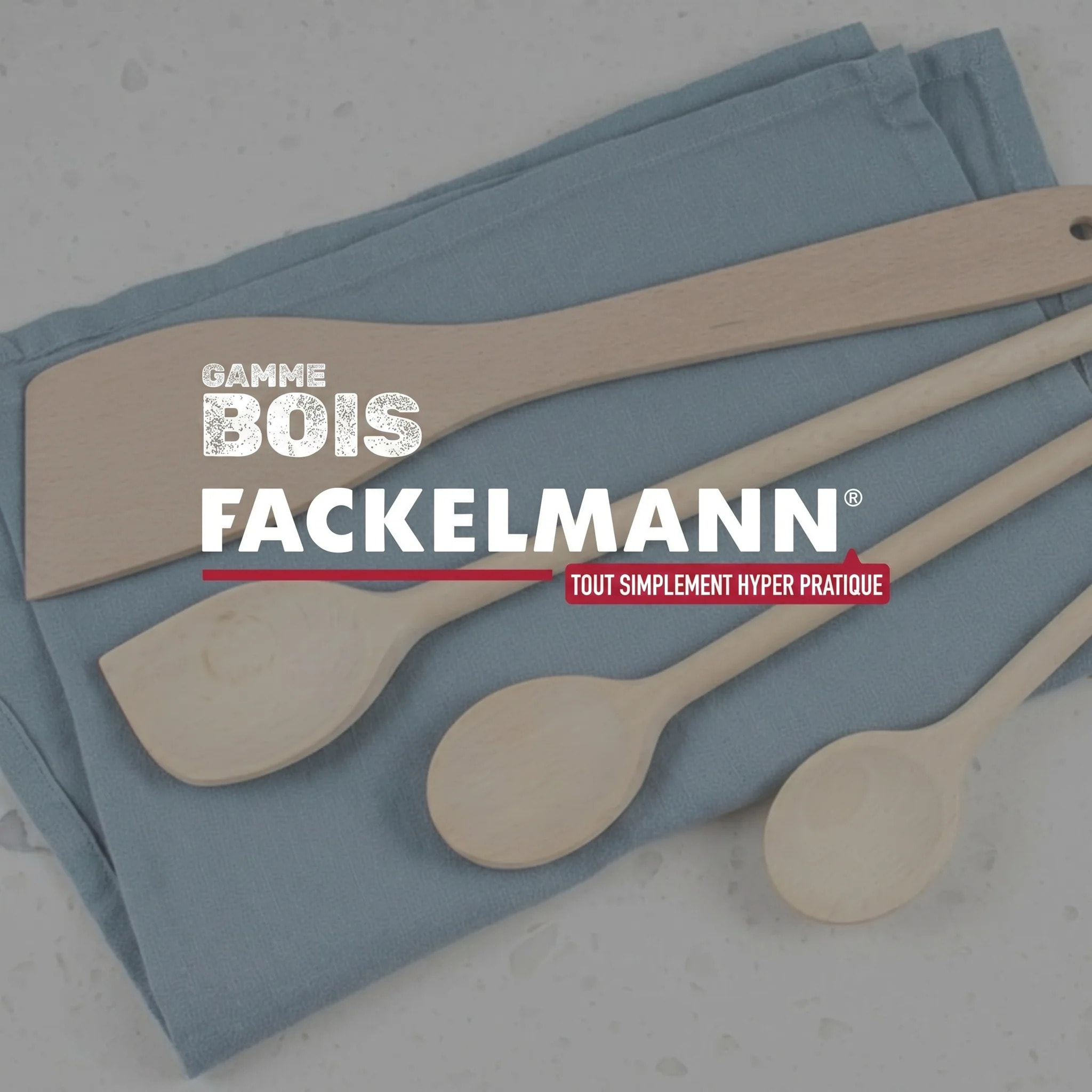 Set de 4 ustensiles de cuisine en bois FSC Fackelmann Nature