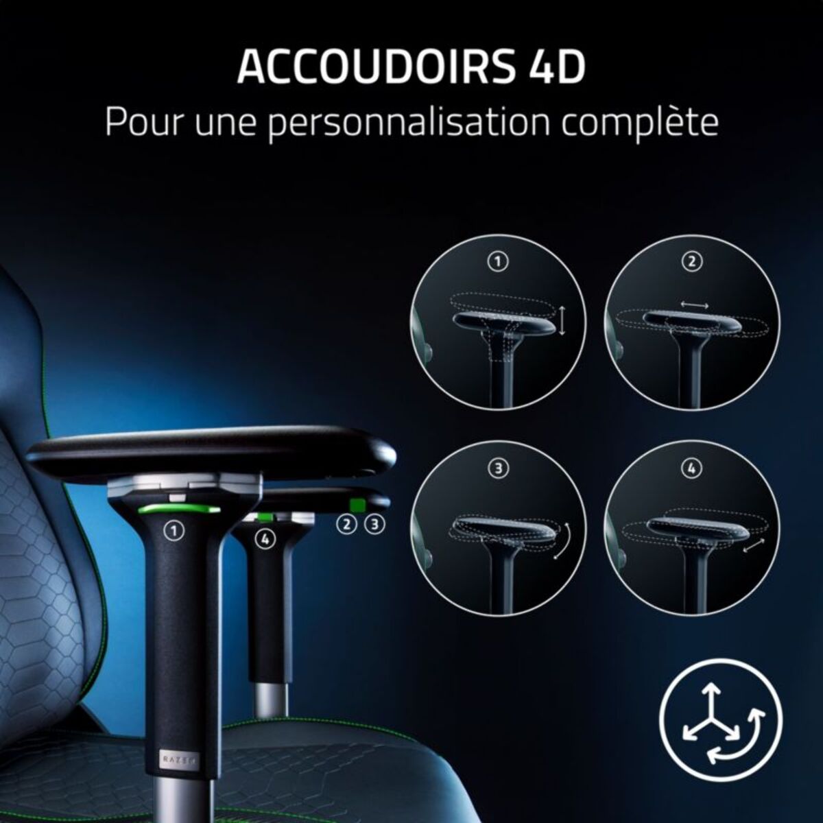 Chaise gaming RAZER Iskur V2 Noir