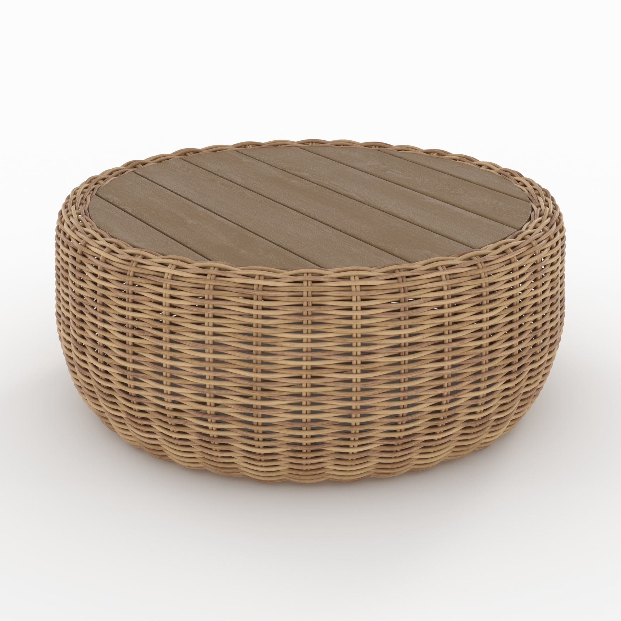 Table basse de jardin en rotin synthétique et bois - Sky