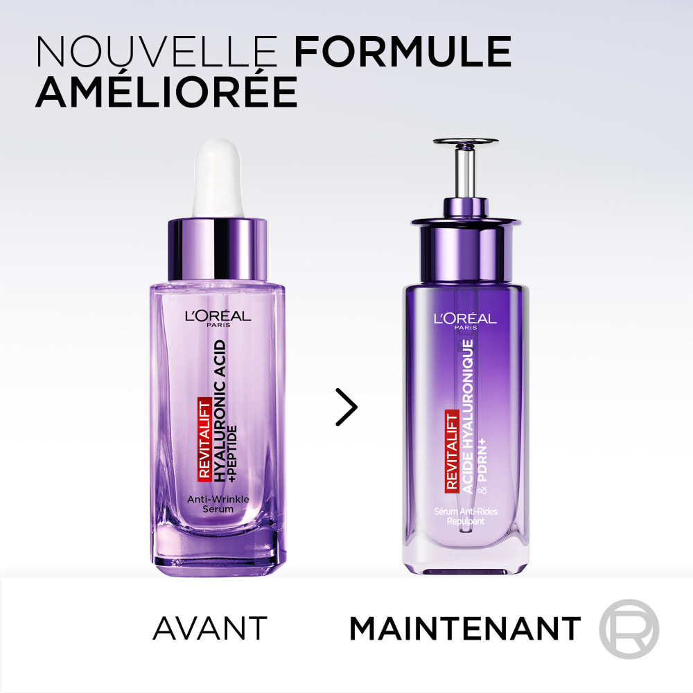 L’Oréal Paris, Sérum Anti-Rides Hyaluron PDRN+ Revitalift, boost d’hydratation rapide pour une peau lisse et éclatante, PDRN Fil