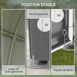 Abri de jardin tente de stockage portable abri de vélo garage pour extérieur avec cadre en métal galvanisé et grande porte, 1,2 x 1,8 m gris foncé