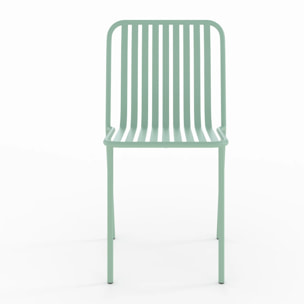 Table et chaises de jardin en métal vert 2 personnes - Yumi