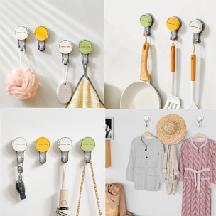 Gancho de pared al vacío con ventosa, soporte y percha impermeable reutilizable.