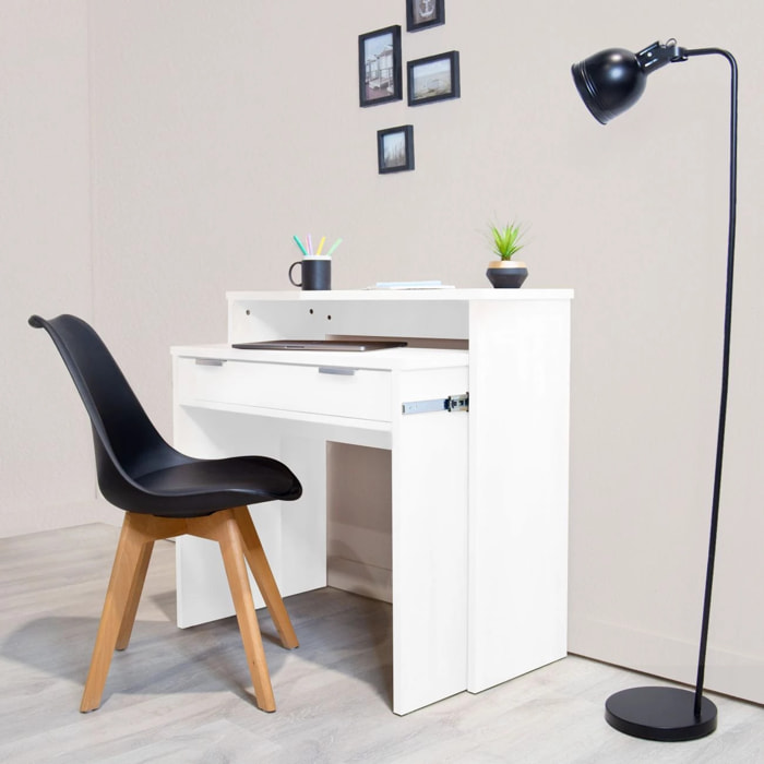 Mesa de escritorio consola con 1 cajón en blanco 90 cm Aput Blanco