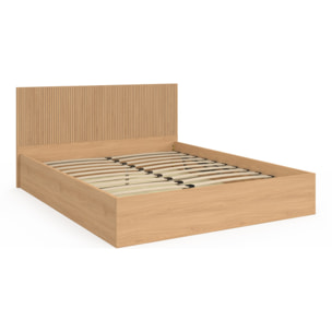 Lit coffre Faustine 160x200cm tête de lit lattes