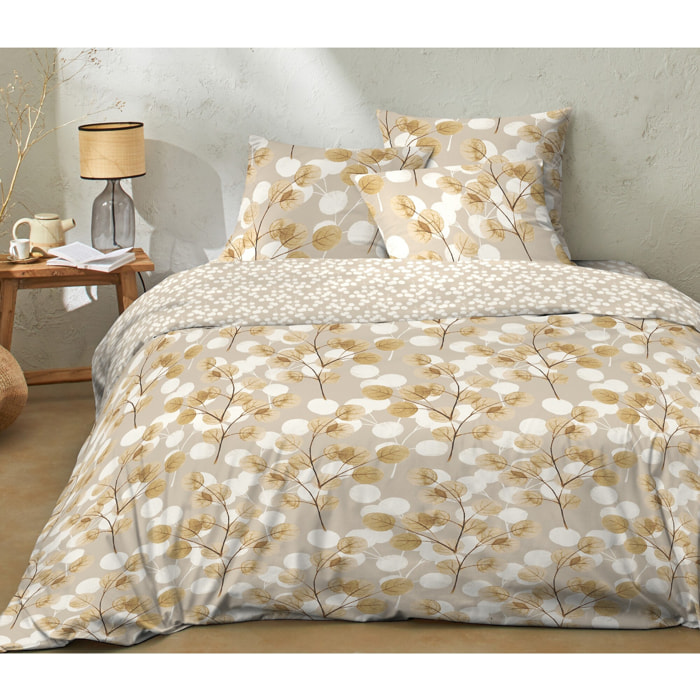 Parure housse de couette 3pcs 100% 100% flanelle de coton soryne