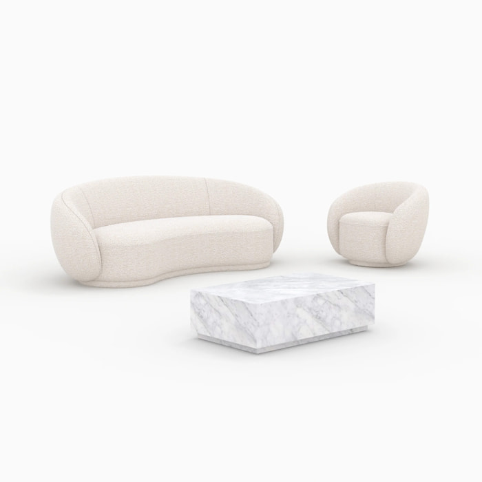 Ensemble canapé, fauteuil et table basse 4 personnes - Izaé