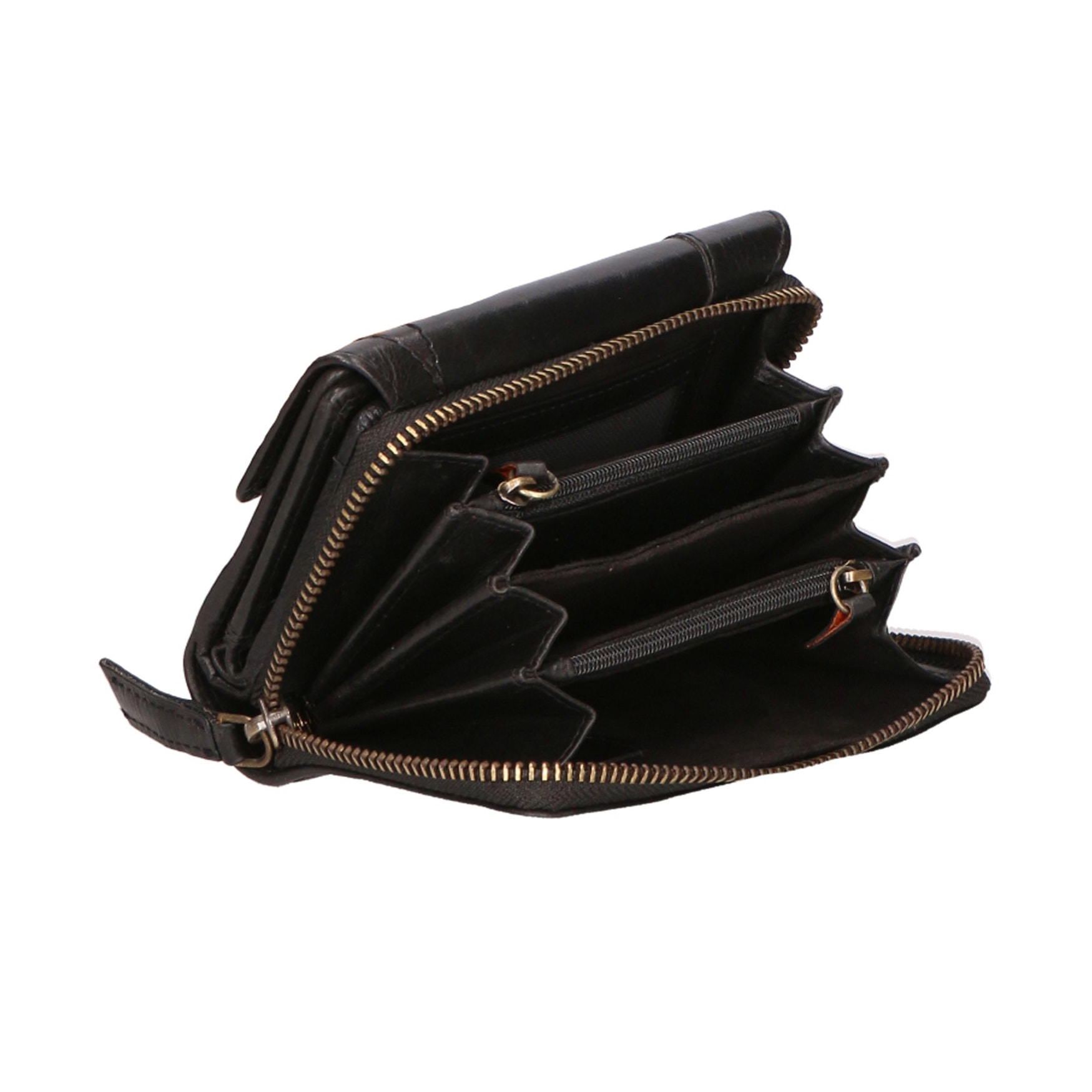 Portafoglio unisex in vera pelle - Modello False - 100% pelle di vacchetta - 14.0 x 9.0 x 3.0 cm
