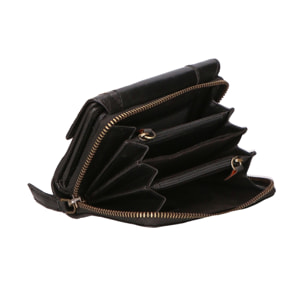 Portafoglio unisex in vera pelle - Modello False - 100% pelle di vacchetta - 14.0 x 9.0 x 3.0 cm