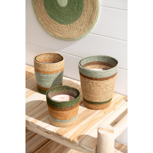 J-Line bougie parfumée Panier - Herbal Serenity - verre - beige/bleu - medium - 55H