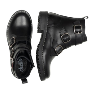 Botin   tres hebillas - vi moda-  100% piel