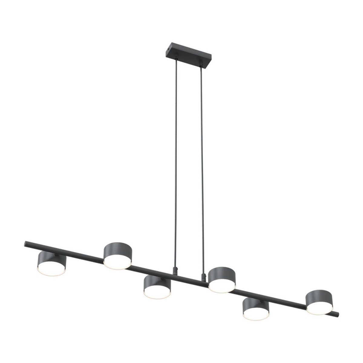 Lampada a sospensione Sora in acciaio nero opaco