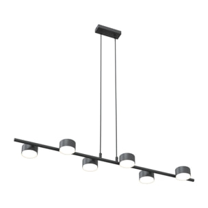 Lampada a sospensione Sora in acciaio nero opaco