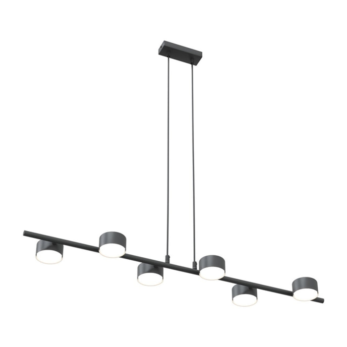 Lampada a sospensione Sora in acciaio nero opaco