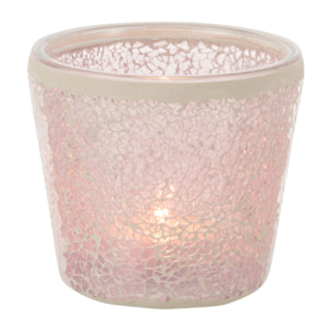 J-Line bougeoir Mosaïque Conique - verre - rose