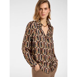 Elena Mirò - Camisa estampada - Marrón