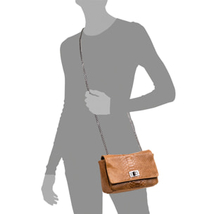 Dalida Borsa a tracolla Donna.Pelle autentica Camoscio Incisione Serpente