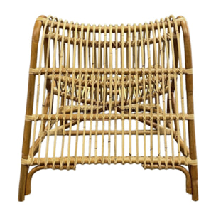 Fauteuil lounge de jardin en rotin naturel tressé - NINON