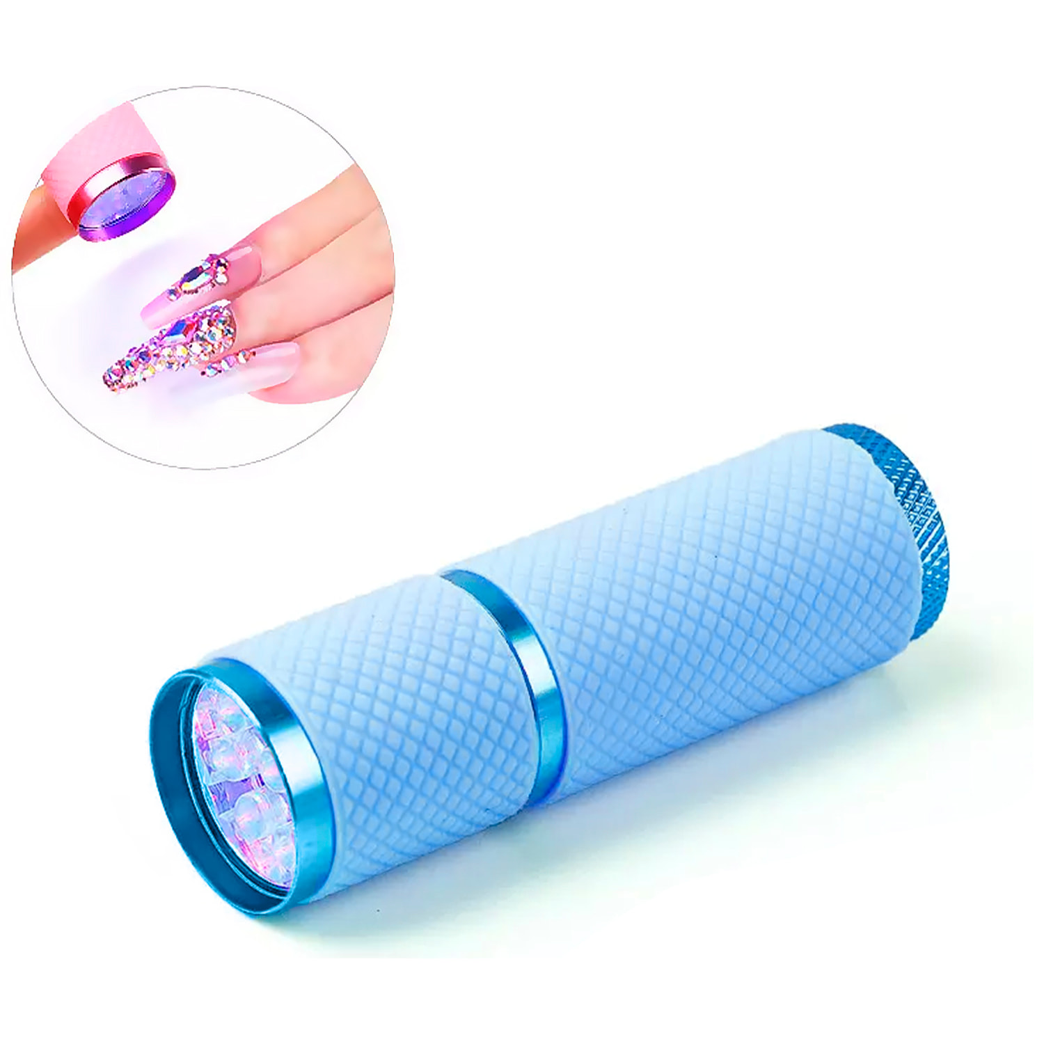 Lampada per unghie portatile, con 9 lampadine LED.