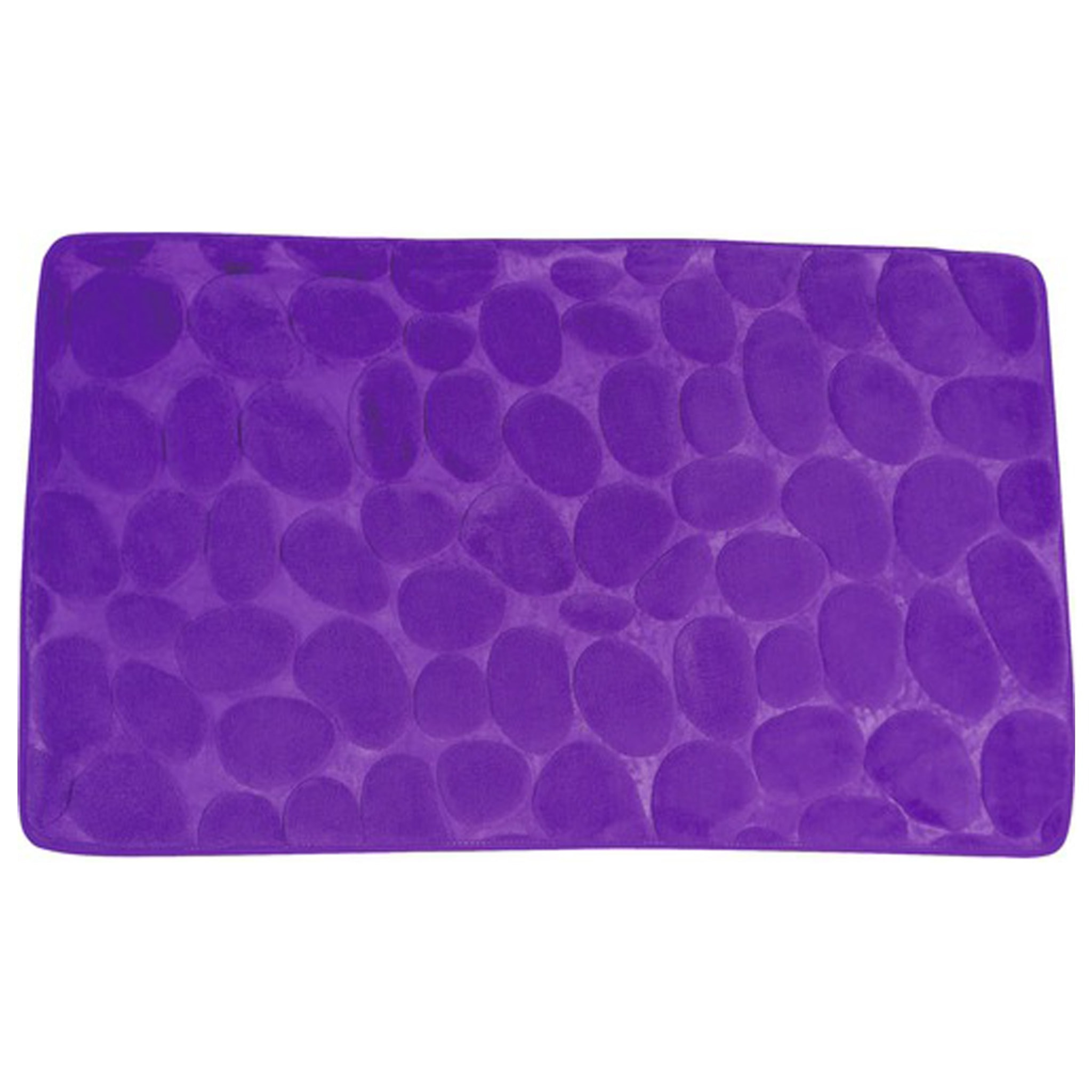 Alfombra de baño MSV de espuma con efecto piedras en color violeta 50 x 80 cm