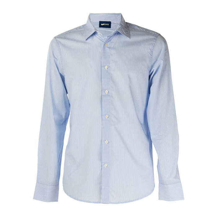 GAS camicia uomo white,azure