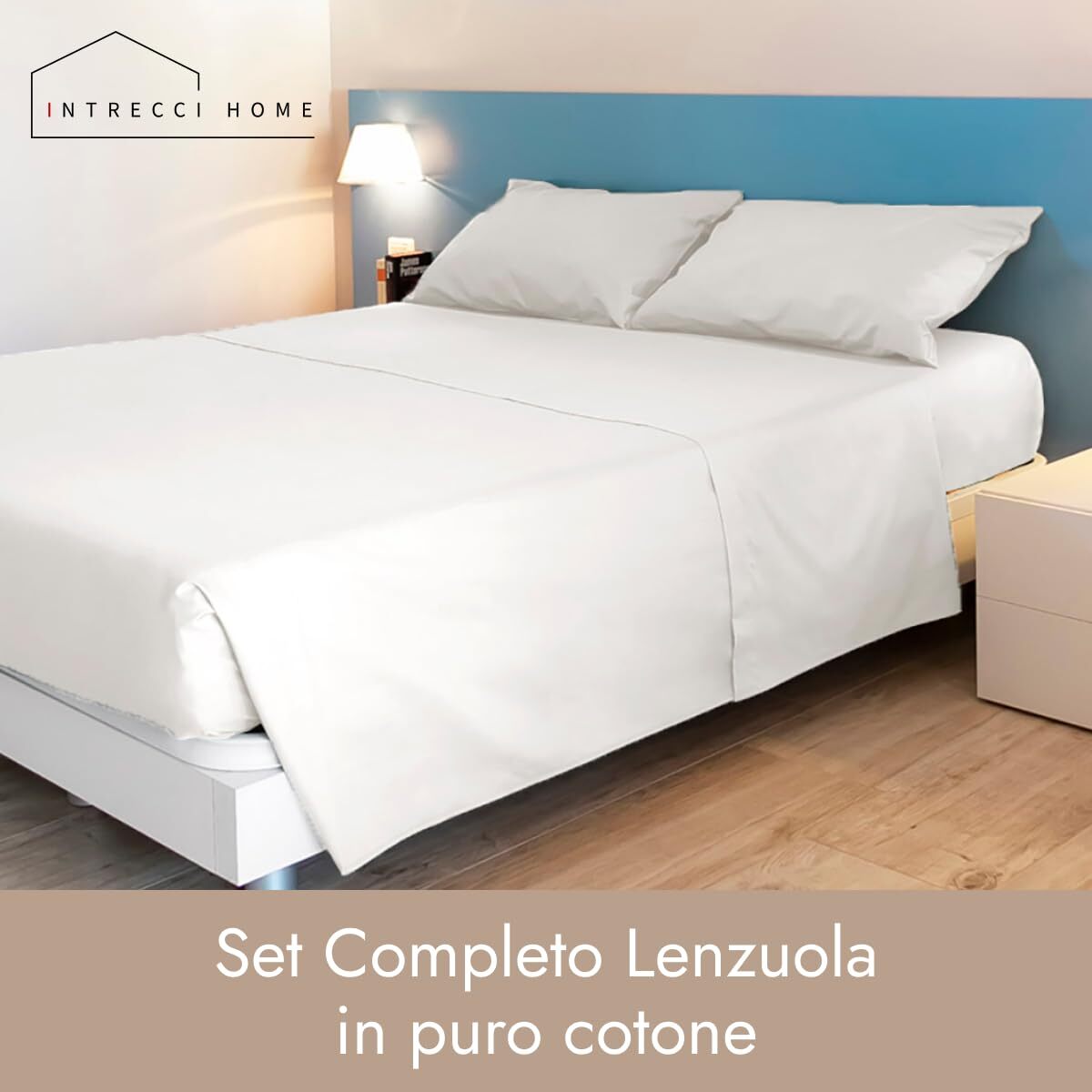 Completo lenzuola in cotone - Bianco