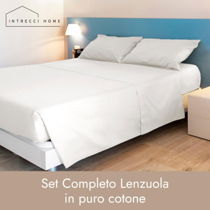 Completo lenzuola in cotone - Bianco