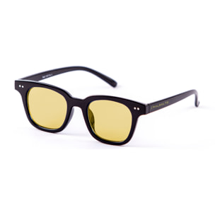 Gafas de sol PALO ALTO SAMUI - Negro brillante y bisagra de metal / De pc plana de color amarillo