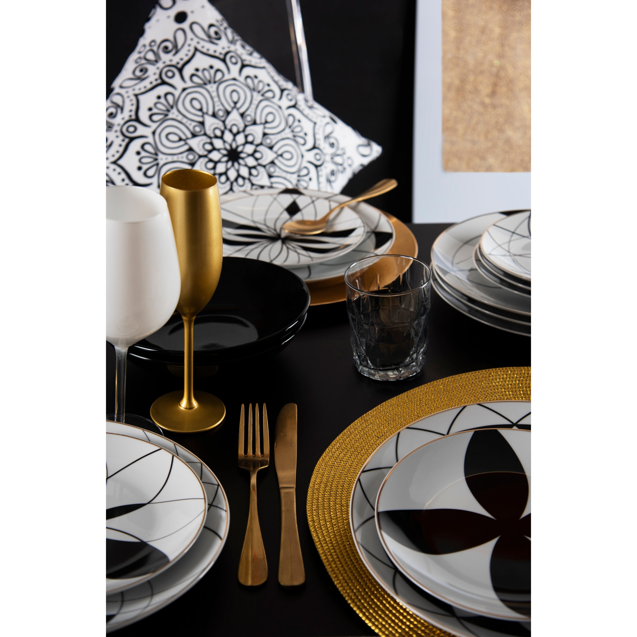 Set 6 tovagliette tonde Excelsa – Gold, Polipropilene Oro