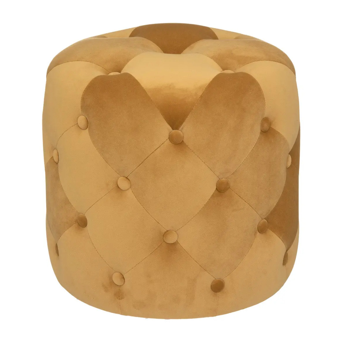 Pouf "Adriana" - velours - jaune ocre