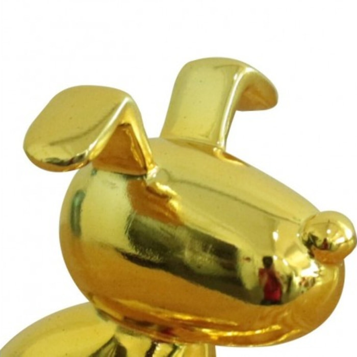 Petit chien assis métallisé H12cm - DOGGY