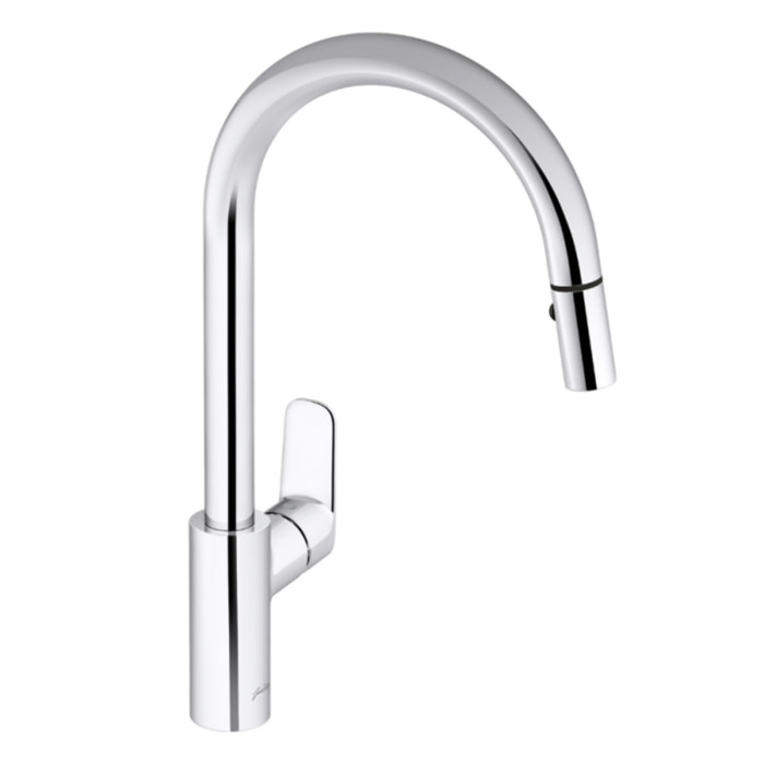 Robinet cuisine avec douchette extractible July+ col de cygne et orientable