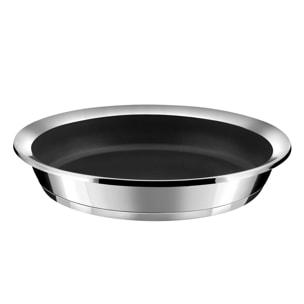 Ycône - Set di 2 teglie Ø 24/28 cm in acciaio inox rivestito con manico estraibile