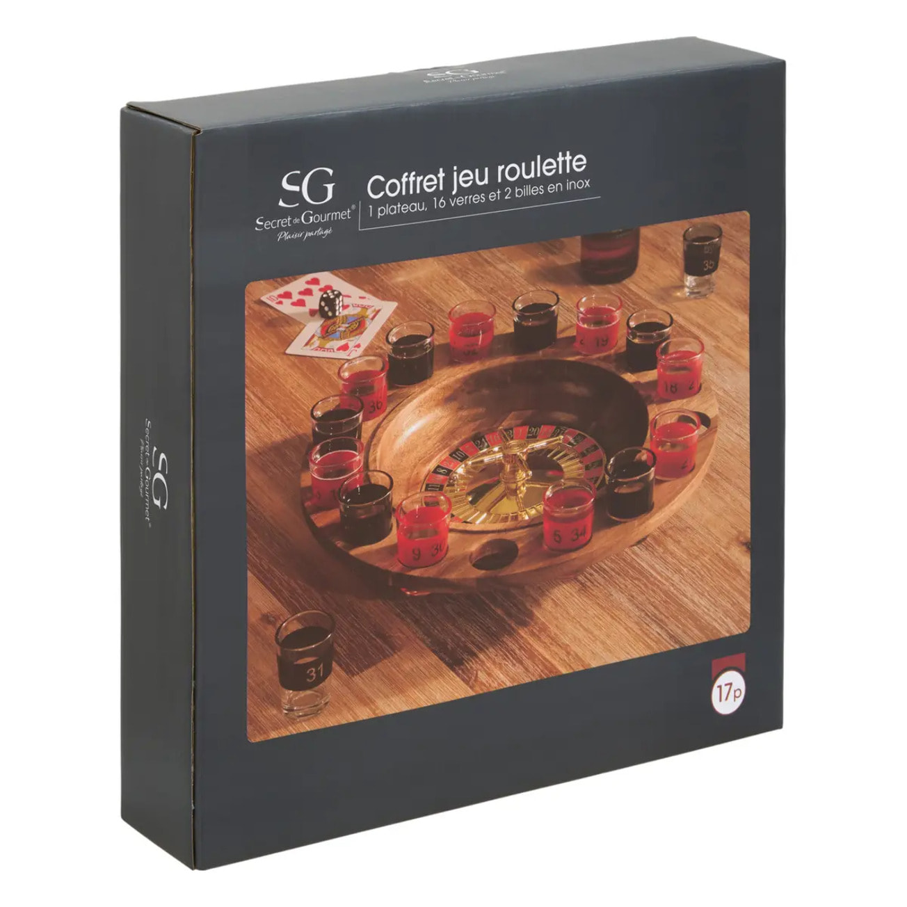 Jeu de roulette Jules ronde D.30cm 17 pièces rouge