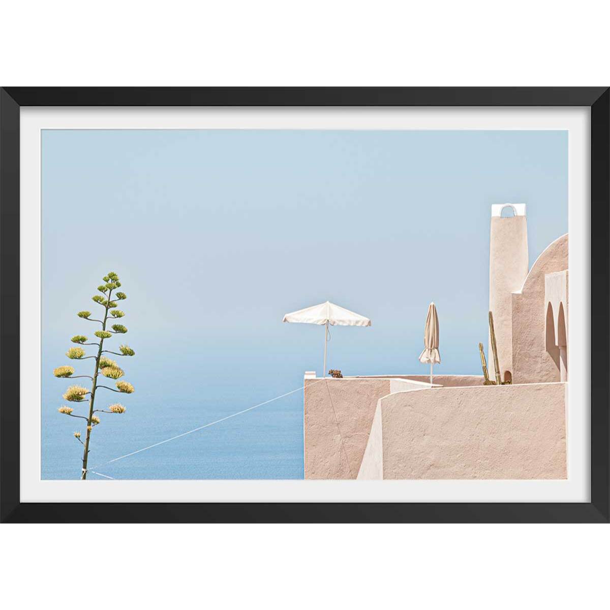 Poster agave au bord de mer Affiche sous cadre noir