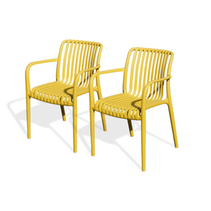 TIAGO - Lot de 2 fauteuils de jardin empilables en Polypropylène