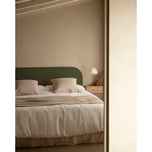 Cabecero tapizado desenfundable de bouclé verde de varias medidas