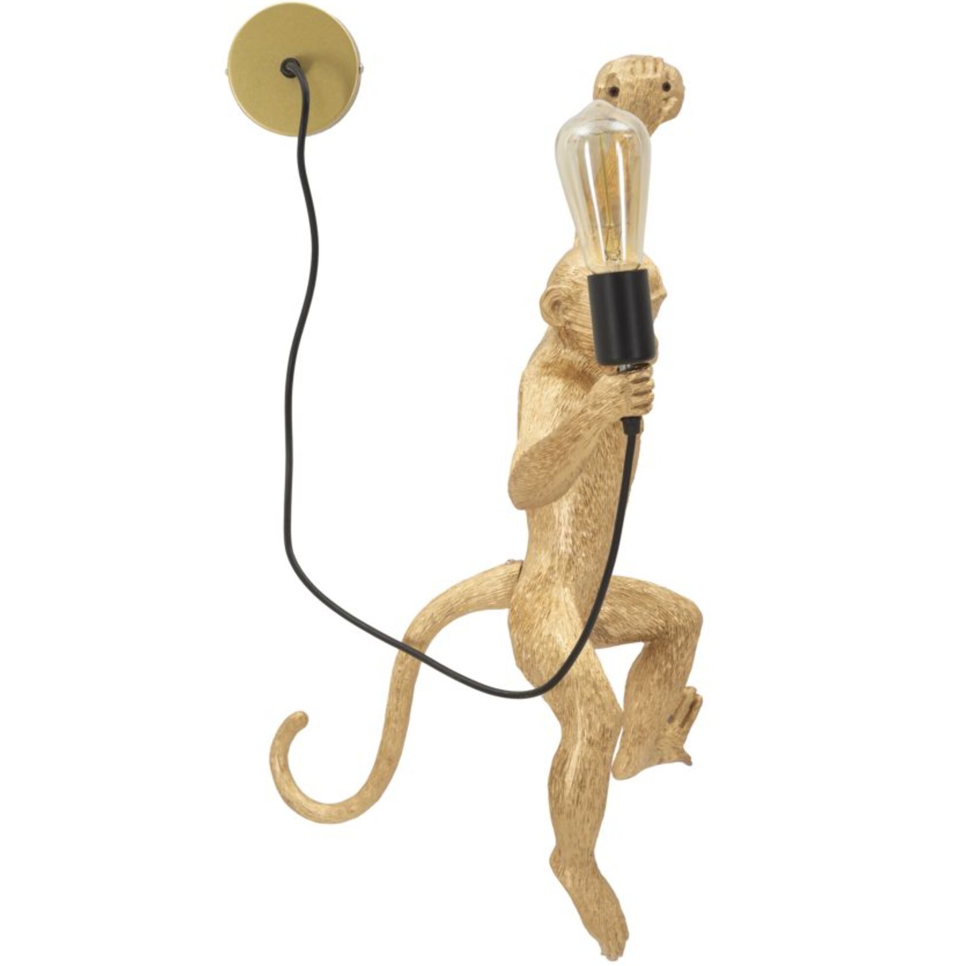 LAMPADA DA MURO MONKEY ORO CM 32X32X64