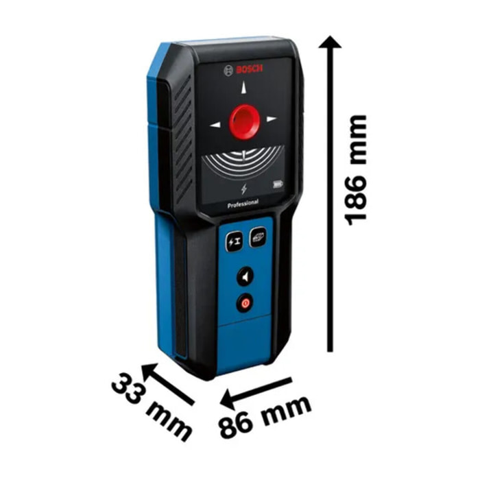 Détecteur mural GMS 120-27 PROFESSIONAL - BOSCH - avec 2 piles (AA) - étui - 601081700