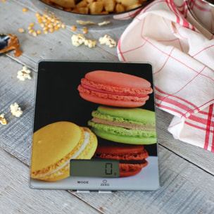 Balance de cuisine électronique avec décor macarons JADE