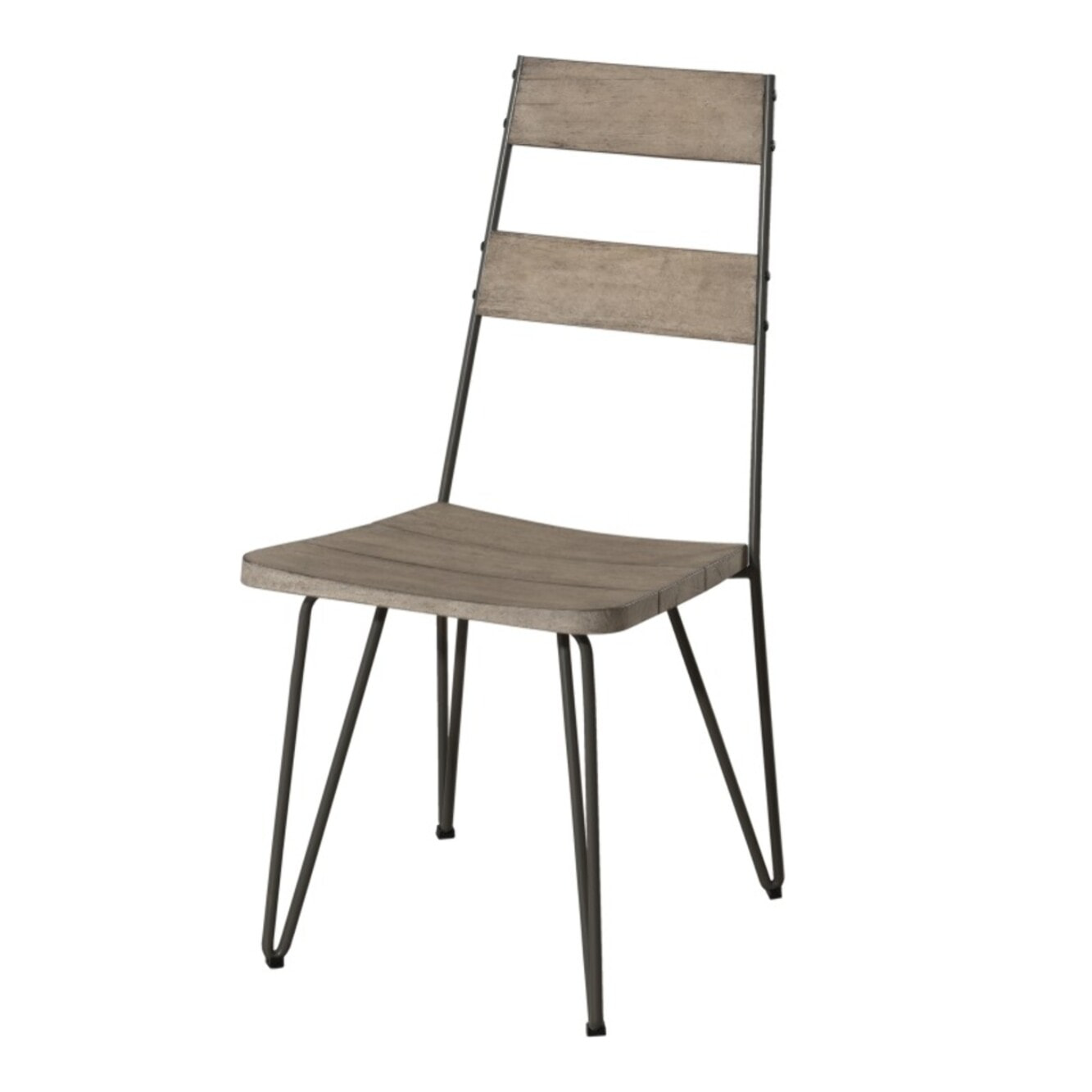 EMILE - Lot de 2 chaises scandi bois et métal EMILE