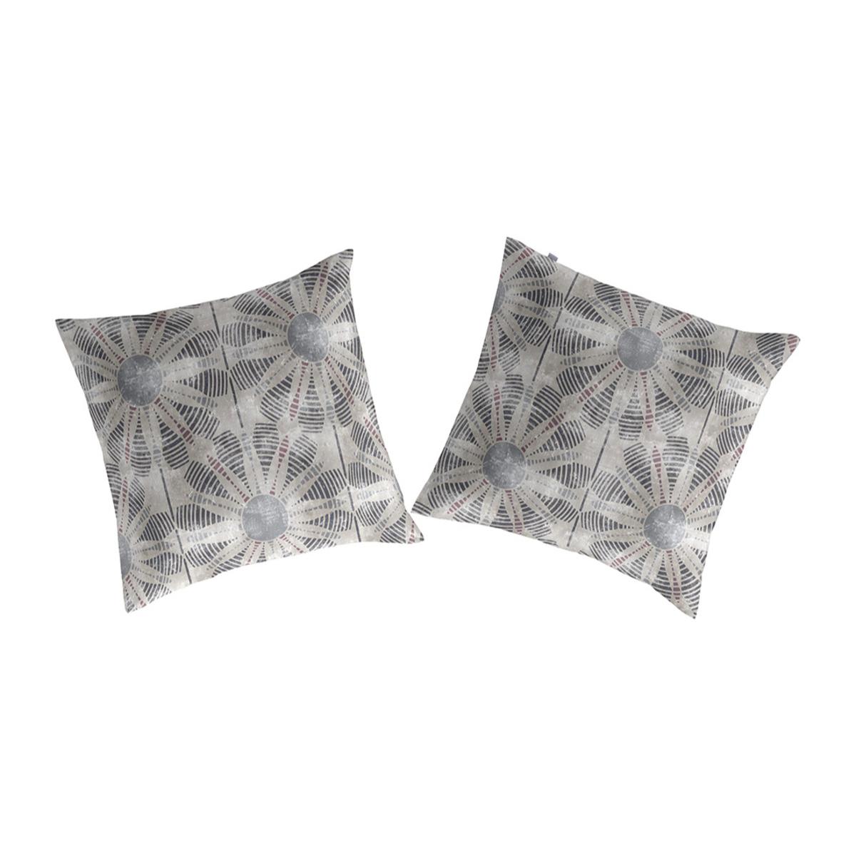 2 Fundas de almohada ABU 65x65 cm - gris - 100% algodón -